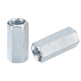 sourcing map 2pcs M16x22x50mm Coupling Nuts - Galvanized Carbon Steel Hex Threaded Rod Coupler for Furniture, Electronic, Industrial