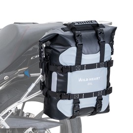 WILD HEART Motorcycle side bag stainless steel suspension waterproof bag Saddlebags 20L/25L waterproof Pianner Bag wear-resistant general-purpose Bike accessories (Grey, 20L，One Pack)