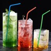 YAOSHENG 200pcs Blue Straw 8.26" x 0.2"Solid Colors Flexible Drinking