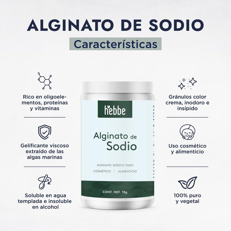 Hebbe - Alginato de Sodio, Gelificante y Espesante Natural para