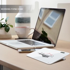 Small Glass Desk Whiteboard Dry-Erase Board with Clock, Small Travel Clock Keychain with Desk Notepad, Time Table Whiteboard for Desk Digital LED Light Display, 8x6 in with Accessories, White