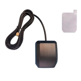 Dixingtek waterproof GPS antenna with magnetic base and adhesive SMA male connector 2 meters cable, Compatible with Car Stereo Head Unit Truck Marine Boat GPS Tracker Locator Real Time Tracking