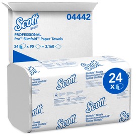 Scott Professional Pro Slimfold Folded Paper Towels, Bulk (04442), Absorbency Pockets, White, for Compatible Kimberly-Clark Professional Dispensers (24 Packs of 90 Sheets, 2,160 Sheet Total)