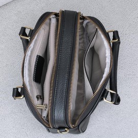 Yocipa Women's Shoulder Bag, Genuine Leather, Cross-body Shape, Small, Leather, Pochette, For Work, 3 Way, Fashionable Mini Bag, Lightweight, Khaki