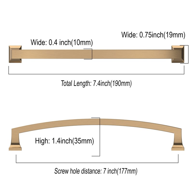 Asidrama 10 Pack 7 Inch(177mm) Hole Centers Champagne Bronze Kitchen