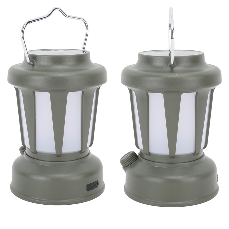 Camping Lantern Solar Powered USB Rechargeable Stepless Dimmable Retro Style