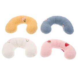VILLFUL 4pcs U Shaped Cat Pillows for Indoor Cats Soft Plush Neck Support Chew Resistant Pet Sleeping Cushions Compact Travel Friendly Design