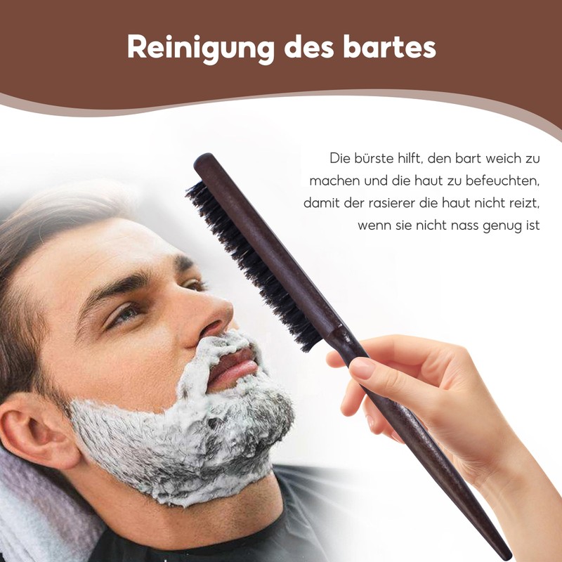 2 Wildschweinborsten Bürste, Boar Bristle Brush, Teasing Hair Brush, Große