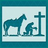 Cowboy Kneeling Stencil - Reusable for Painting Crafts and Decor