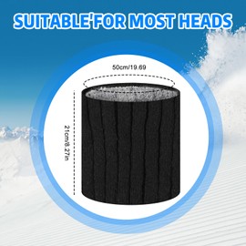 Qooloo Pack of 2 Winter Loop Scarves, Lined Fleece Tube Scarf, Fleece Neck Warmer, Windproof, Thermal Knitted Tube Scarf for Men and Women, Suitable for Outdoor Skiing Motorcycle, black