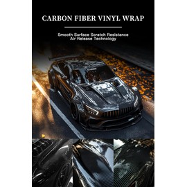XINXINVibe 3D Carbon Fiber Car Vinyl Wrap Film - 24"x60" (2ft x 5ft) Durable Easy Application Automotive Wrapping Film Roll for Car, Truck Bed, Boat, Vehicle (Carbon Fiber Black)