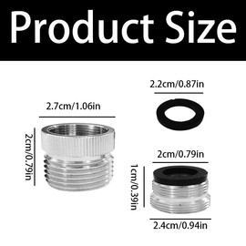 Faucet Adapter with Aerator, 3/4" Thread Sink Faucet to Garden Hose Adapter for Kitchen, Bathroom, Garden, Yard & Balcony