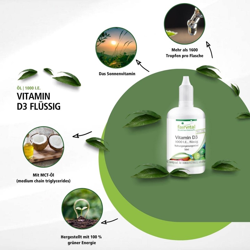 Liquid Vitamin D3 – 1000 IU per drop – 50ml