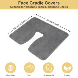 SINLAND Microfiber Reusable Face Cradle Covers, Grey, 5 Pack