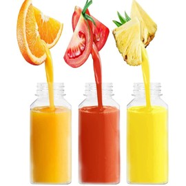 Goiio 3 Pcs 8 Ounce Plastic Juice Bottles, Clear Bulk Beverage Containers, for Smoothies, Juice Milk and Homemade Beverages