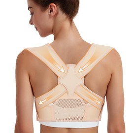 SHAPERKY Posture Corrector for Women and Men: Adjustable & Breathable Upper Back Brace - Posture Support for office Worker Housewife Students(L/XL)