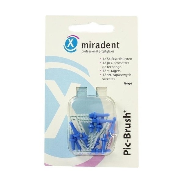 Miradent Interdental Pic-Brush Replacement Large Blue 12 pcs