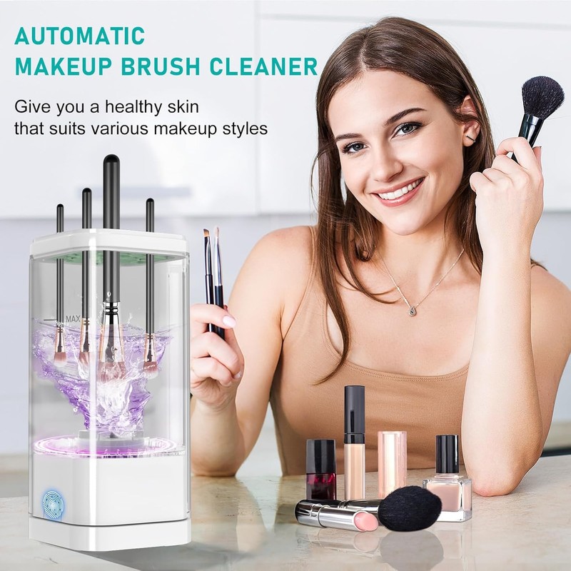 Electric Makeup Brush Cleaner Machine, Multi-Functional Automatic Makeup Brush Cleaner