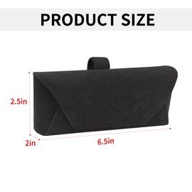 pauuooa Alcantara Material Sunglasses Holder for Car Sun Visor, Auto Eyeglasses Storage Case, Vehicle Visor Accessories Organizer Box (Black)