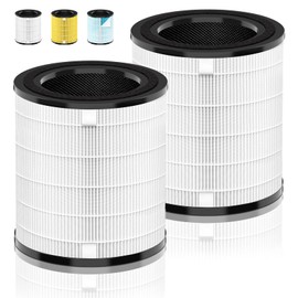 HSIAMEN LV-H133 Replacement Filter Compatible with Levoit LV-H133 Air Purifier, Replacement for LVH133 H133 Meta-Air Tower H13 True HEPA Filter Set Part# LV-H133-RF, White 2-Pack
