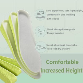 SOLO ACTFIT Height Increase Insoles Shoe Insoles Increase Invisible Shoe Raiser Soft Height Increase Insoles Comfortable Shoe Insoles Increase Orthopaedic for Women Men Memory Foam High Pads