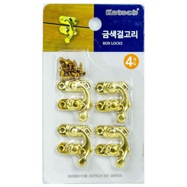 KORTEX Gold Hooks, 4-Pack with Screws K-4386 10ea