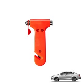 HLCM Car Safety Hammer - Emergency Escape Tool - Metal Window Breaker Multi-Purpose Tool to Help in an Emergency (2, Orange red)