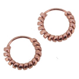 Touch Jewellery Sterling Silver 10mm Twisted Hoop Earrings with Rose Gold Plate