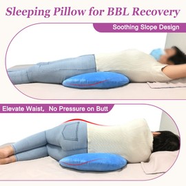AOSSA BBL Pillow After Surgery Butt Brazilian Butt Lift Pillow BBL Sleeping Booty Pillow Booty for Sitting Sleeping Driving Lumbar Back Cushion Seat Foam (Blue)