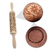 Mellifluous 2pcs Embossed Rolling Pin,Christmas Elk Printing Rolling Pin,Handmade Pattern