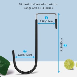 FYY Over The Door Hooks, 10 Pack Door Hangers Hooks with Rubber Prevent Scratches Heavy Duty Organizer Hooks for Living Room, Bathroom, Bedroom Hanging Clothes, Towels, Hats, Coats, Bags Black