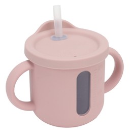 Taza de Entrenamiento para Bebés, Tapa Hermética a Prueba de Fugas, Tazas de Silicona Portátiles y Livianas para Uso Doméstico (rosa)