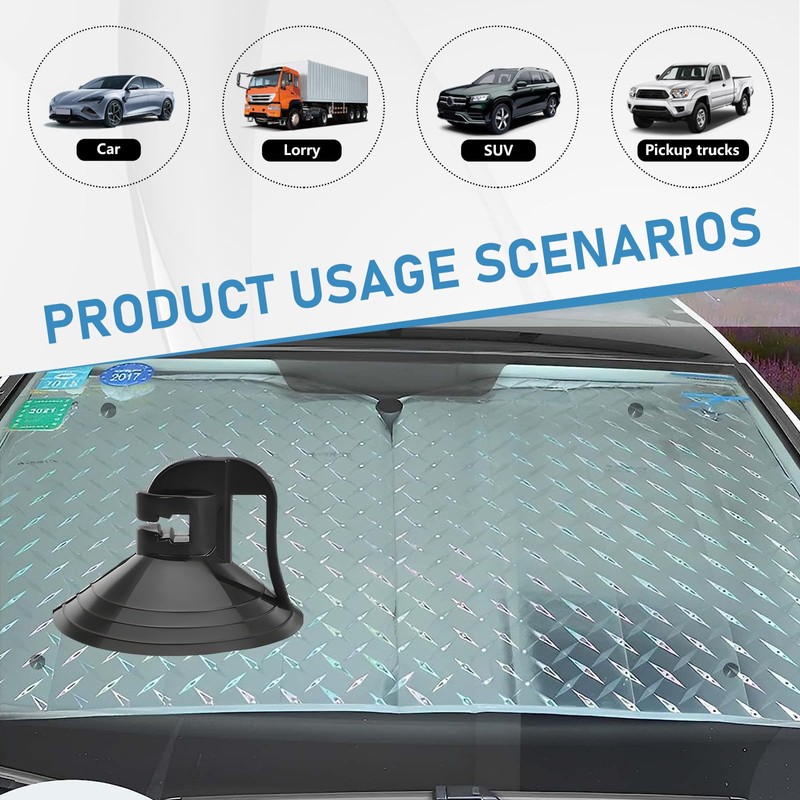 Ohleats 24PCS Car Glass Windshield Sunshade Suction Cups, Powerful Pull