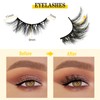 False Eyelashes Natural Half Lashes, 6D Cat Eyelashes Dramatic Fluffy