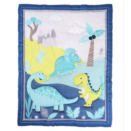 TEALP Dinosaur Blanket Cot Comforter Crib Baby Quilts for Boys and Girls Baby Toddler Blanket Quilt Nursery Bed Throw Blanket 84x107cm