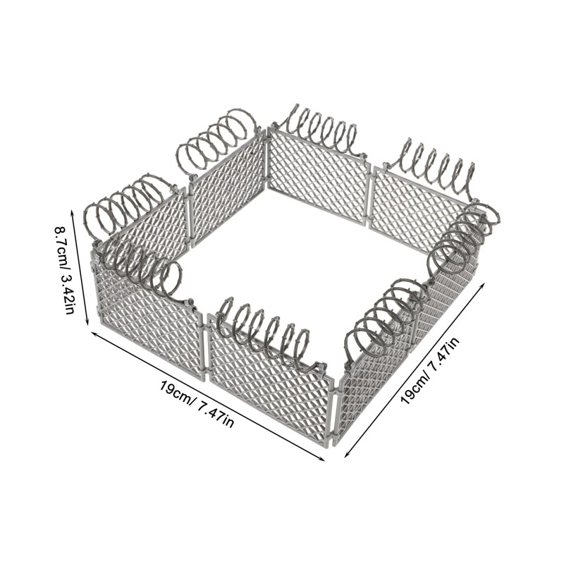 Versatile DIY Miniature Fence Set - Light Grey Plastic -