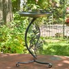 Zaer Ltd. Shallow Birdbath on Curved Branch Stand (Galvanized Finish)