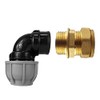 mdpe Fittings to Copper Pipe connectors (20mm elbow-15mm Copper Straight)