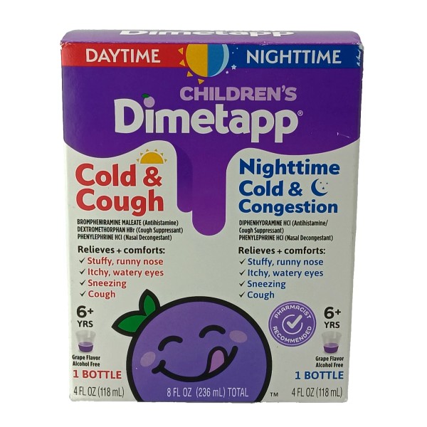Dimetapp Daytime Nighttime Cold Cough & Congestion Syrup Childrens Dimetapp