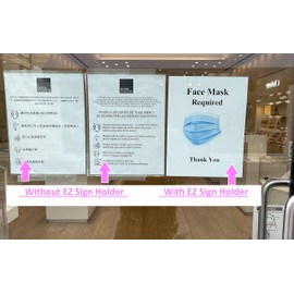 EZ Wall Mount Sign Holder 8.5 x 11, Double Sided,Reusable & Washable Tape; Plastic & Clear, Horizontal & Vertical Paper, Document, Menu, Office Poster Holders, Ad & Flyer Display(10)