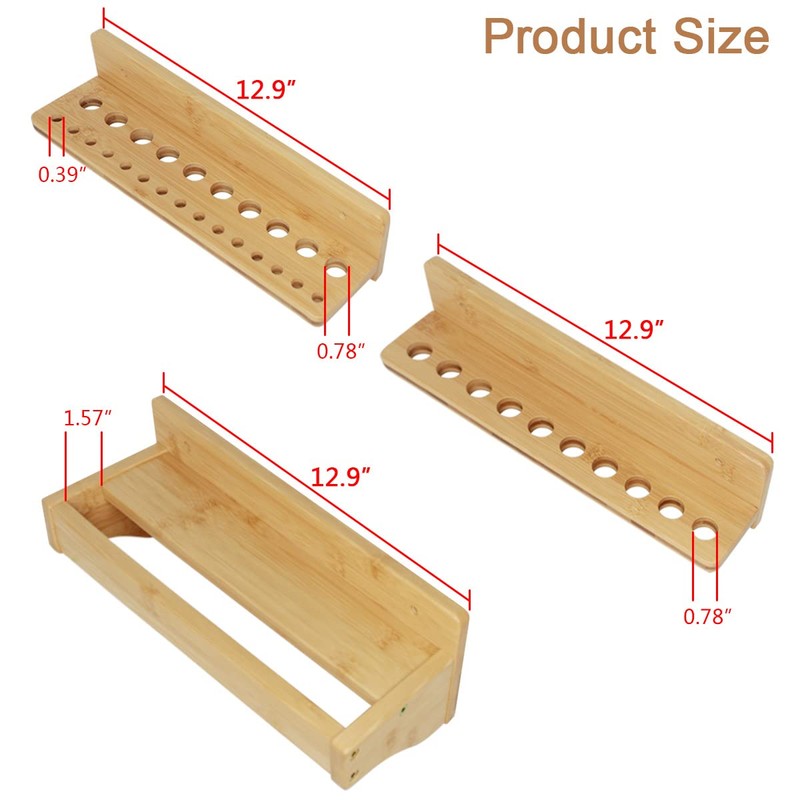 Wokyy Wall Mounted Screwdriver Rack, Bamboo Pliers Holder Hammer Wall