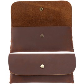 SUPERFINDINGS 1 Piece Leather Bill Wallet No Coin Purse No Maintenance Long Wallet Italian Leather Passbook Case Passport Case Thin Genuine Leather Cash Envelope Coconut Brown Reusable Budget Envelope