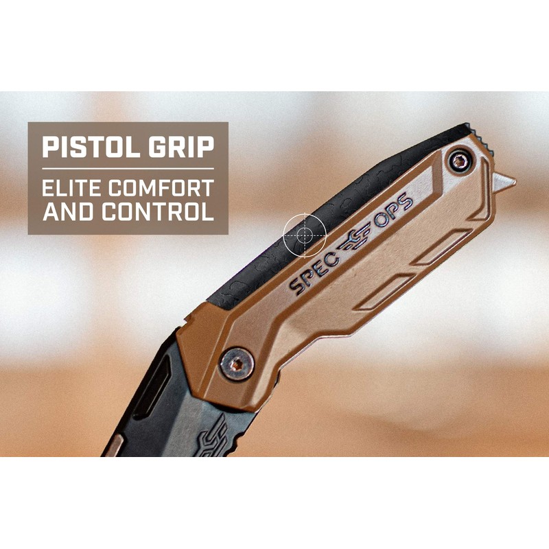 Spec Ops Tools Folding Utility Knife,Includes 3 Blades in Handle