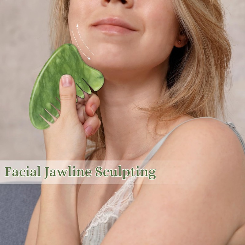 Multipurpose Jade Green Handmade Massage Comb Full Relaxing Massage Scalp