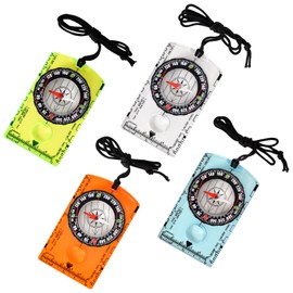 Outdoor Compass, Professional Pocket Compass, Outdoor Compass with Adjustable Declination, Multifunctional Portable Pocket Compass, with Magnifying Glass, Ruler, Scale, for Camping, Hiking, Hiking