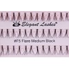 Elegant Lashes Individual Flare Medium Black Eyelashes (Single Pack -