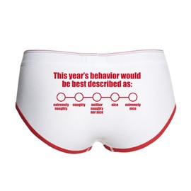 CafePress Naughty Nice Survey Women's Boy Brief Women's Boy Brief, Boyshort Panty Underwear with Novelty Design White/Red