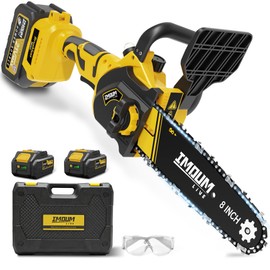 8 Inch Mini Chainsaw Cordless, Brushless Electric Chainsaw with 2x 21V 3.0Ah Batteries, Tool-Free Chain Tension & Auto Oiler, Handheld Pruning Chainsaw for Tree Trimming Wood Cutting, 2026 Upgraded
