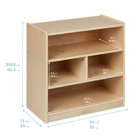 ECR4Kids Mobile Block Storage Cart, Small, Classroom Furniture, Natural