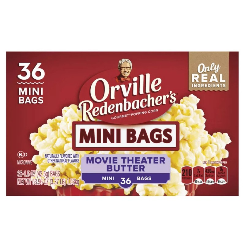Orville Redenbacher's Movie Butter Microwave Popcorn, Mini Bags, 1.5 oz.,